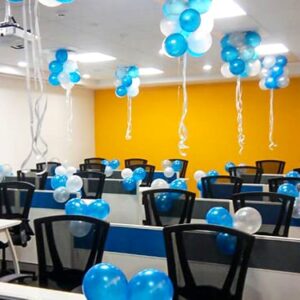 Blue-White Themed Office Decoration