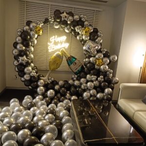 Black Silver Bdy Ring Decor