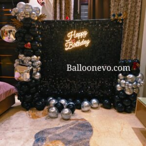 Stylish Black Sequin Birthday Decor